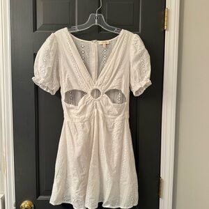 White Eyelet Dress with cut outs